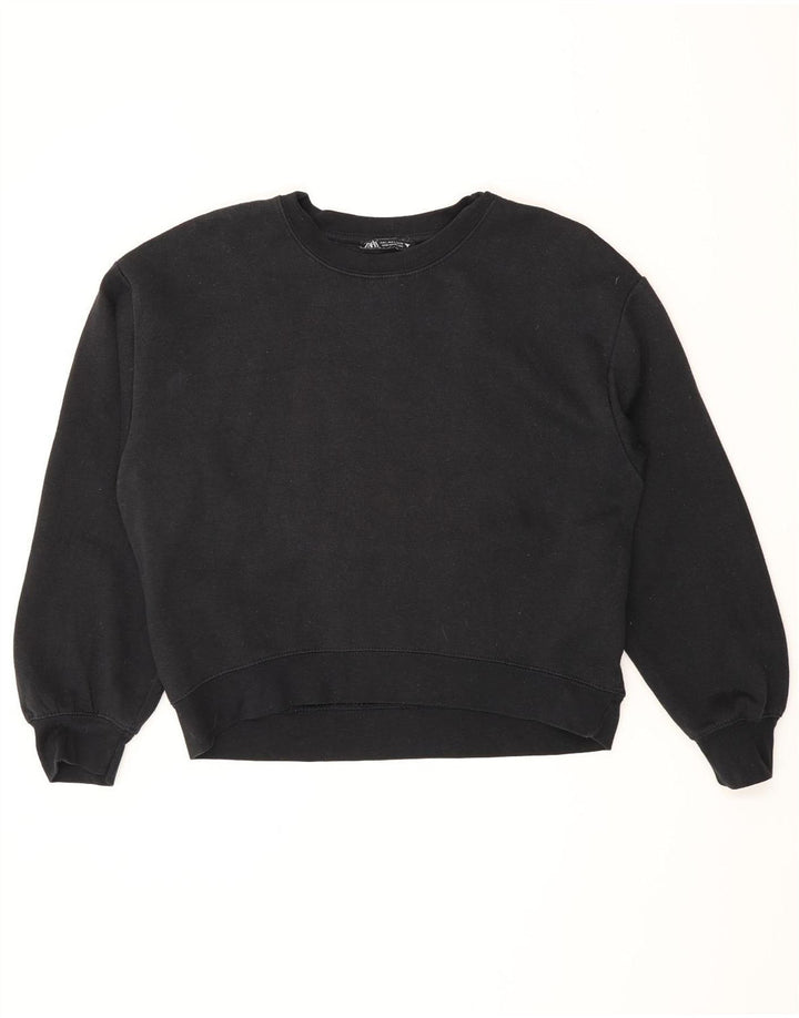 Zara Damen Sweatshirt Pullover UK 16 Large Schwarz Baumwolle