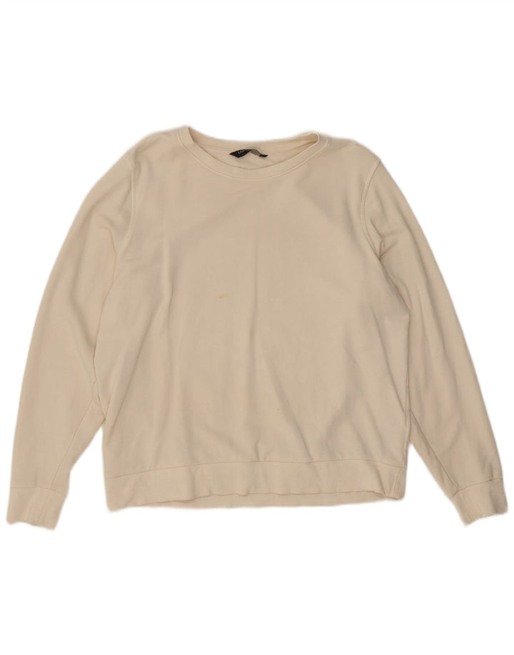 Marks & Spencer Damen-Sweatshirt-Pullover UK 16 Large Off White Cotton