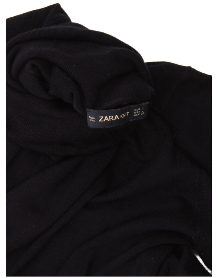 Rollkragenpullover für Damen von Zara, Gr. 40, Marineblau