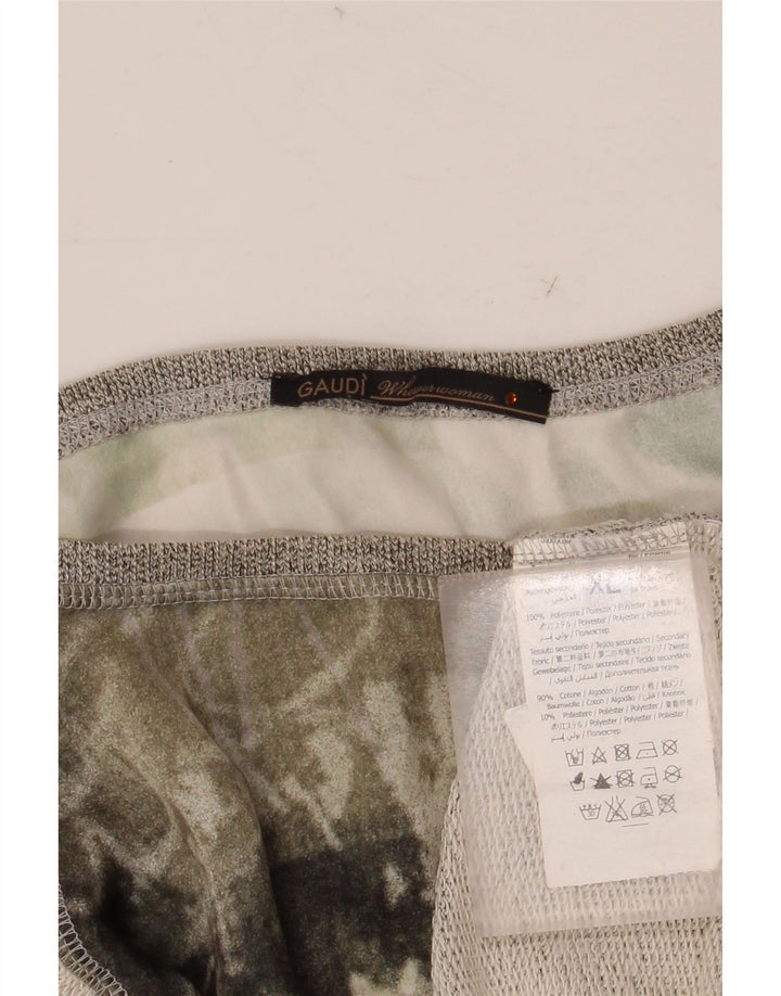 Gaudi Grafik-Blusenoberteil für Damen UK 18 XL Graues Colourblock-Polyester