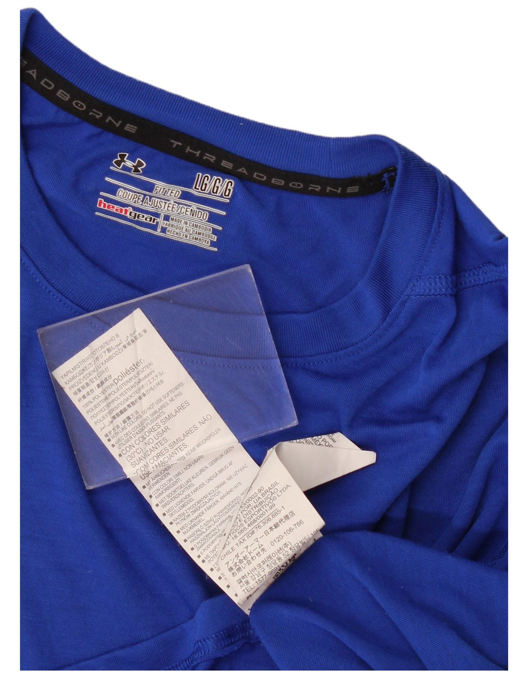 Under Armour Herren Heat Gear T-Shirt Top Large Blau Polyester