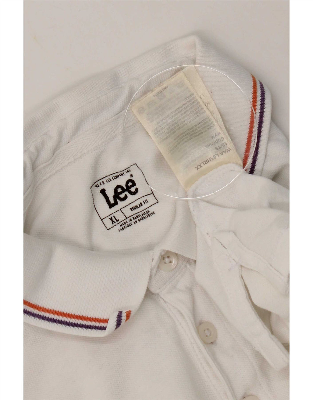 Lee Herren-Poloshirt mit normaler Passform, XL, weiße Baumwolle