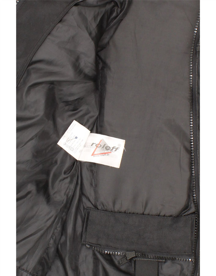 ROLEFF Mens Racer Jacket UK 34 XS Black Polyester Vintage ROLEFF and Second-Hand ROLEFF from Messina Hembry 