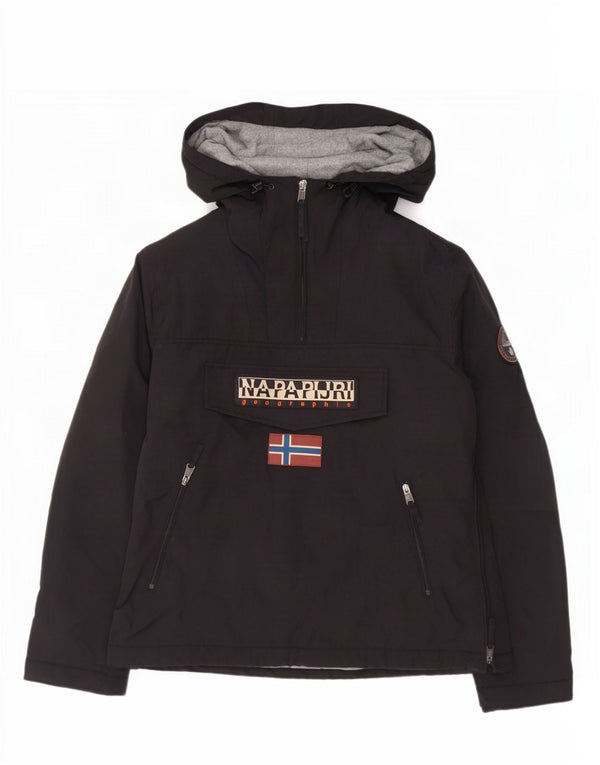 Napapijri Herren Geographic Graphic Hooded Anorak Jacke UK 42 XL Schwarz Nylon