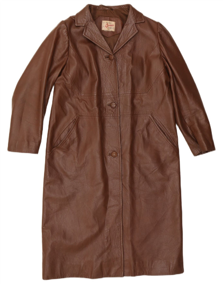 Germano Damen Ledermantel UK 14 Mittelbraun