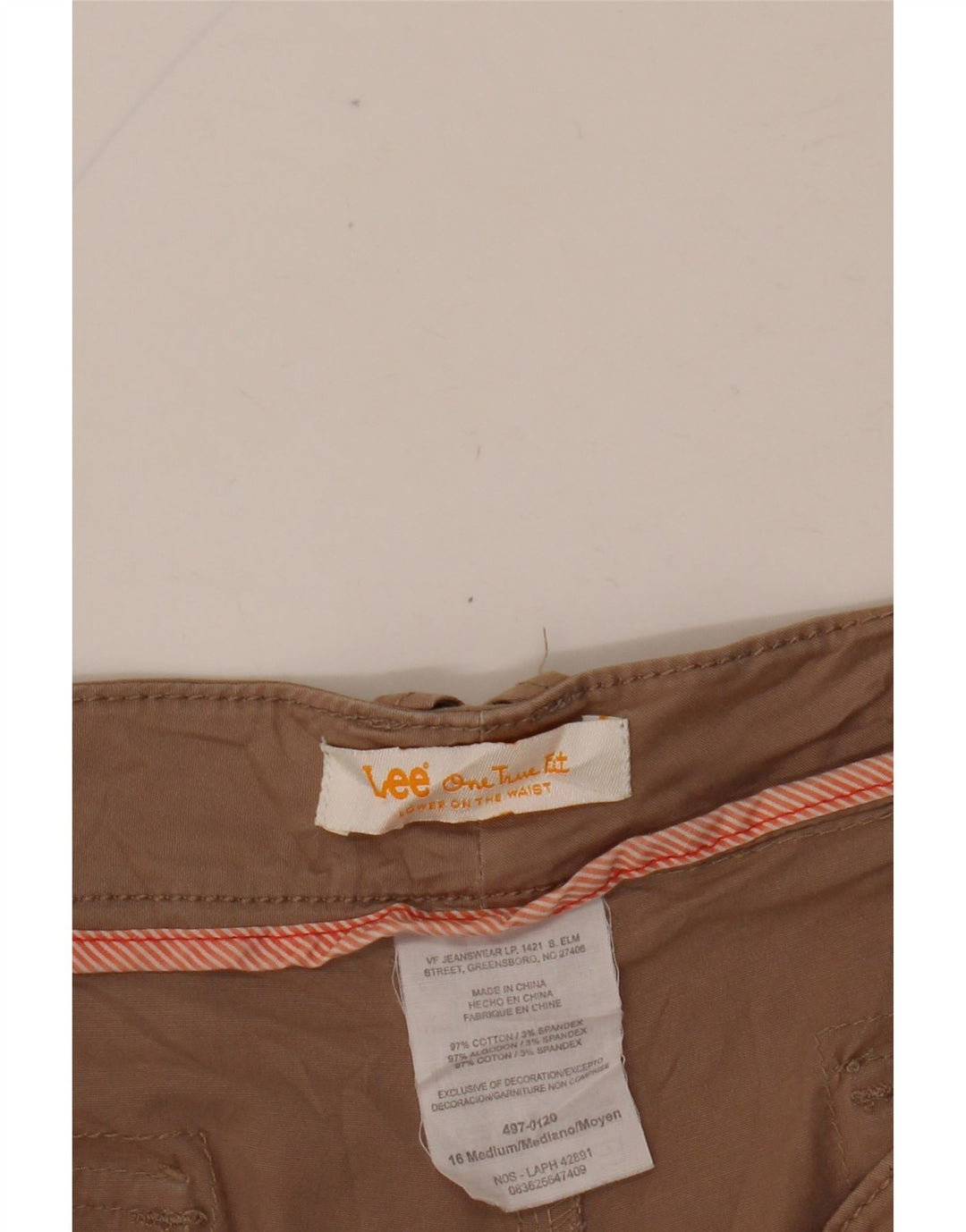 LEE Damen Chinoshorts US 16 2XL W38 Braune Baumwolle