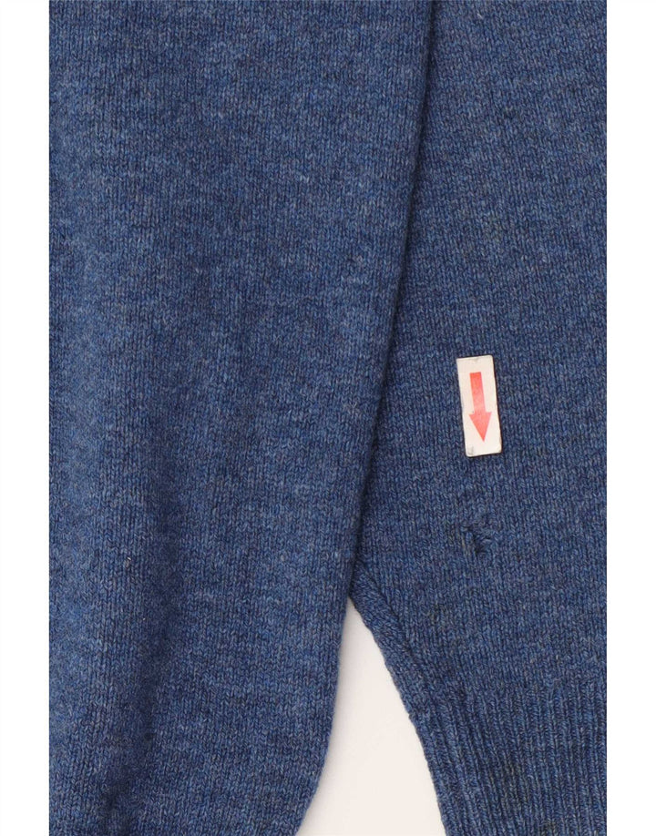 Weekend Herren-Pullover mit Rundhalsausschnitt, mittelblaue Argyle-/Diamond-Wolle