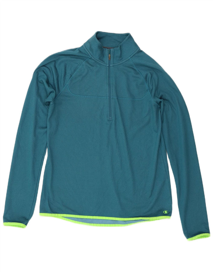 Champion Herren-Pullover-Trainingsanzugoberteil mit Reißverschluss, Größe L, Blau, Polyester