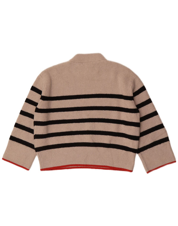 Zara Damen-Pullover, übergroß, kurz geschnitten, Rollkragenpullover, Gr. 10, Small Beige