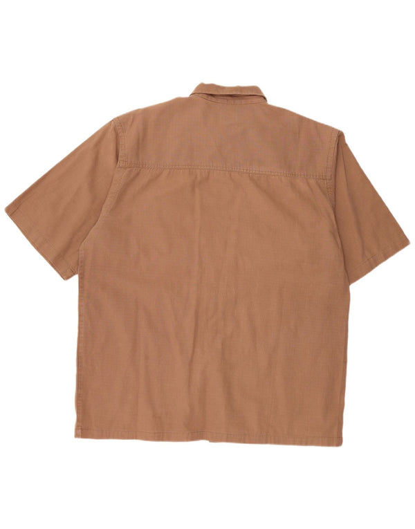 JEEP Herren-Kurzarmhemd XL, braun kariert, Baumwolle