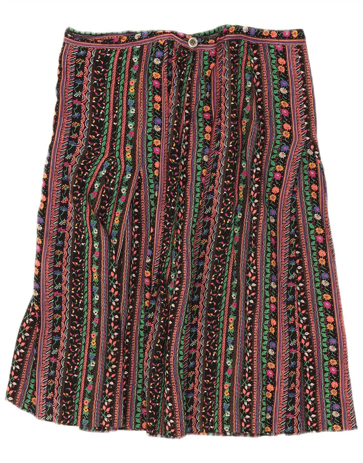Vintage Damen A-Linie Rock W32 Groß Mehrfarbig gestreift