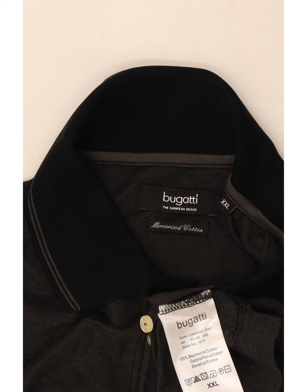 Bugatti Herren Poloshirt 2XL Schwarz Baumwolle