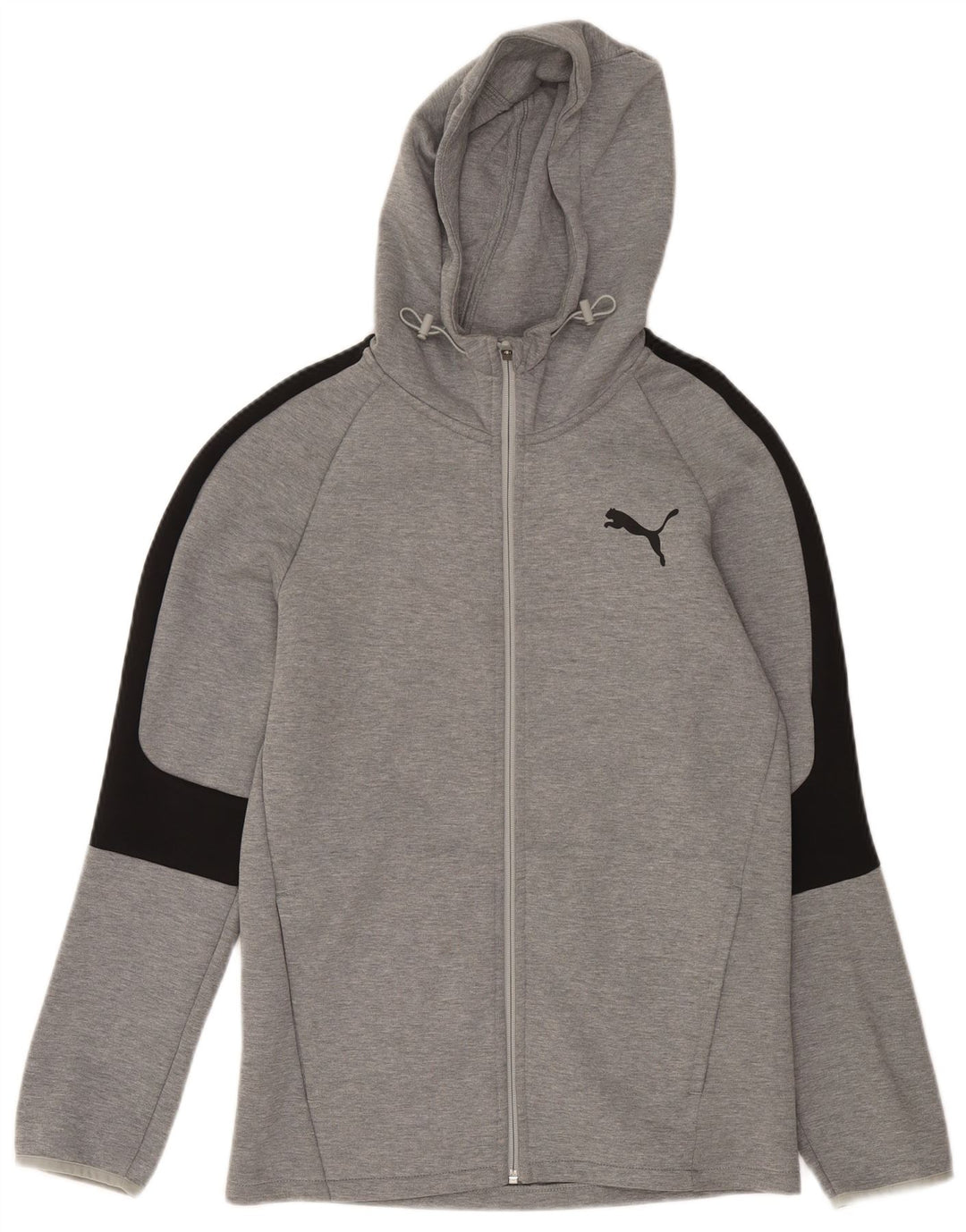 Puma Herren-Kapuzenpullover mit Reißverschluss, klein, Grau, Colourblock-Baumwolle