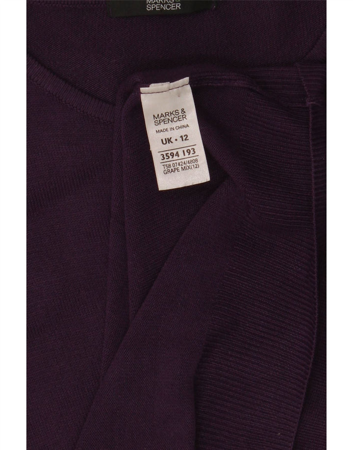 Marks & Spencer Damen-Pullover mit U-Boot-Ausschnitt, UK 12, Mittelviolett