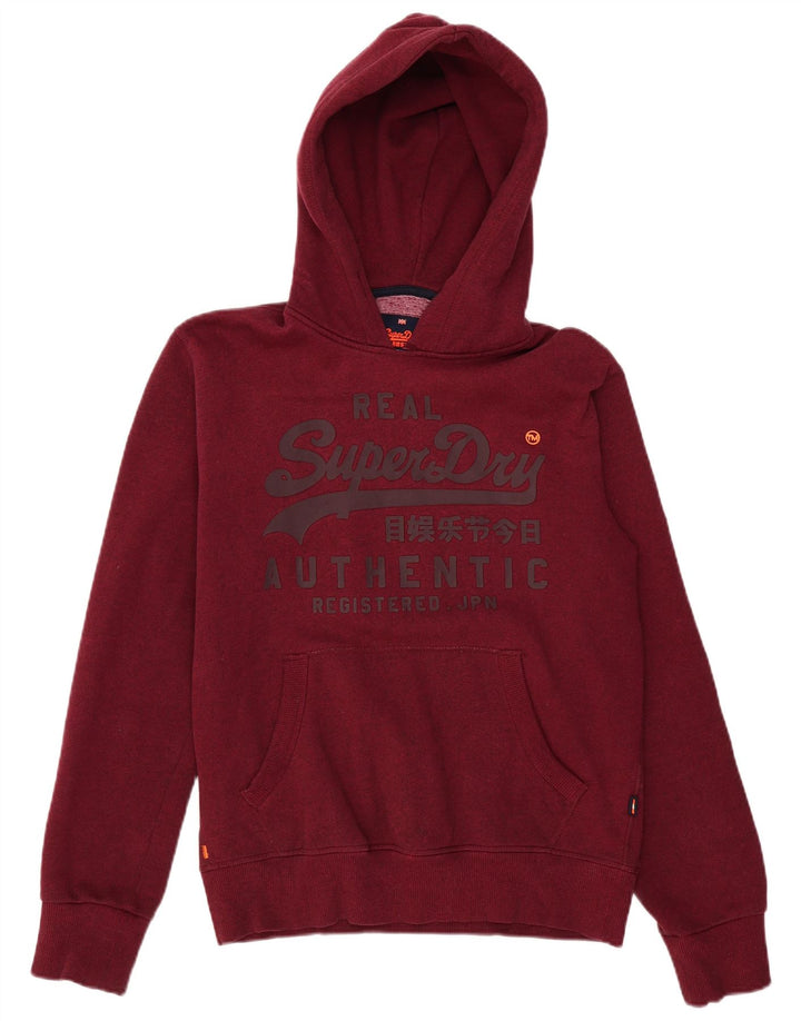 SUPERDRY Herren-Kapuzenpullover mit Grafik, mittlere Burgunder-Baumwolle