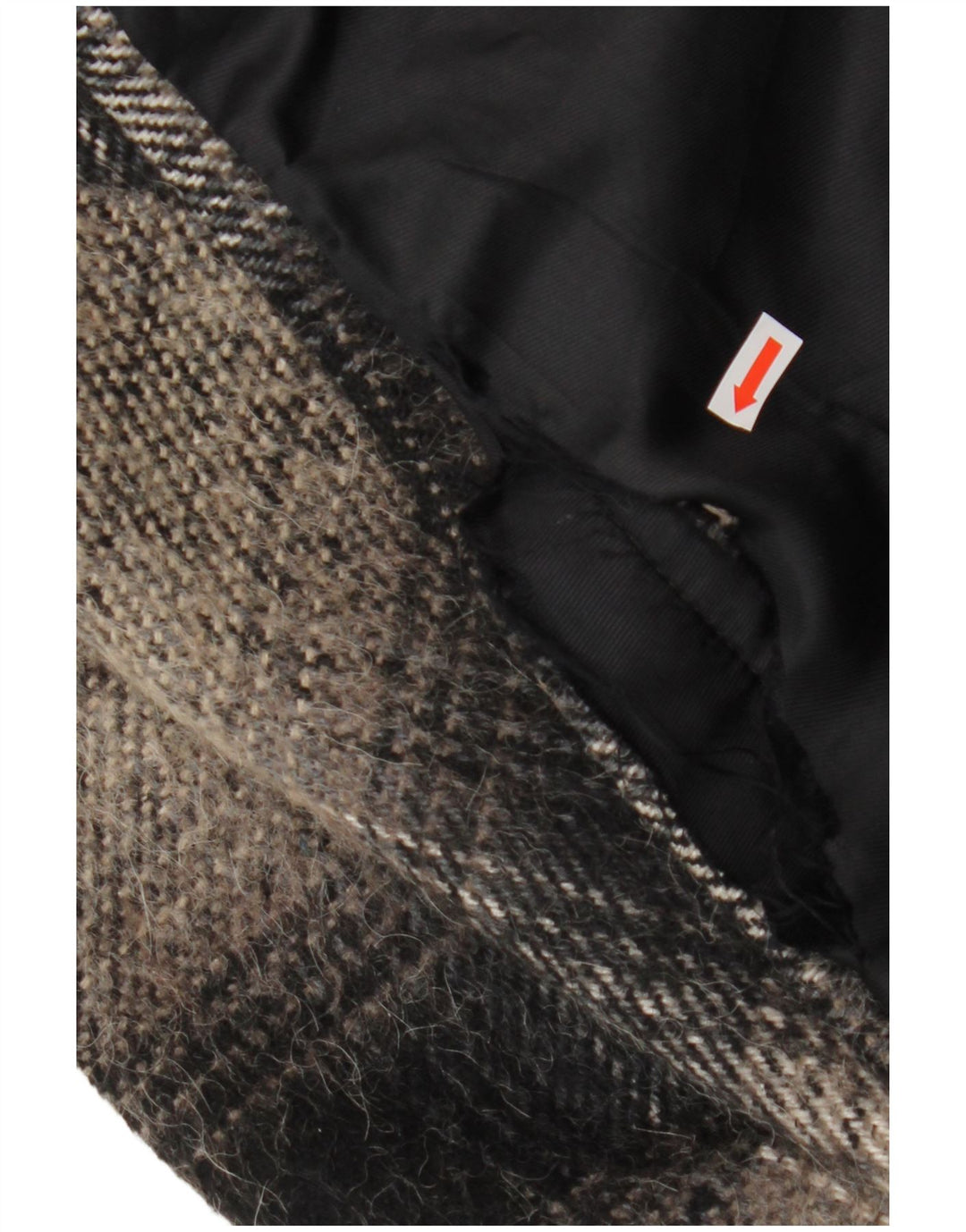 ZARA Womens Hooded Overcoat UK 14 Medium Black Plaid Polyester