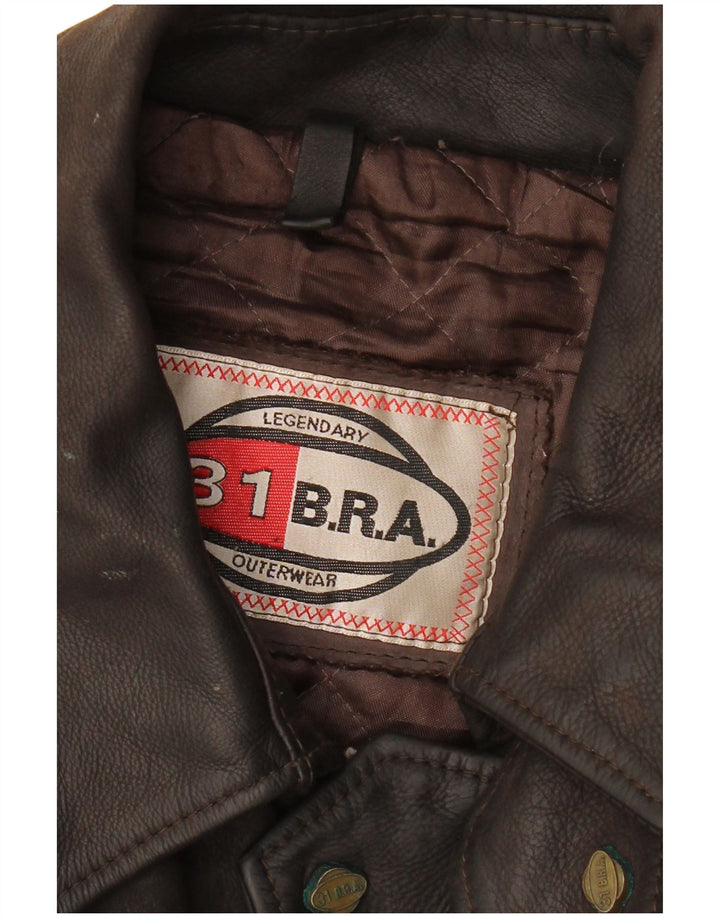 VINTAGE Herren Lederjacke UK 42 XL Braun