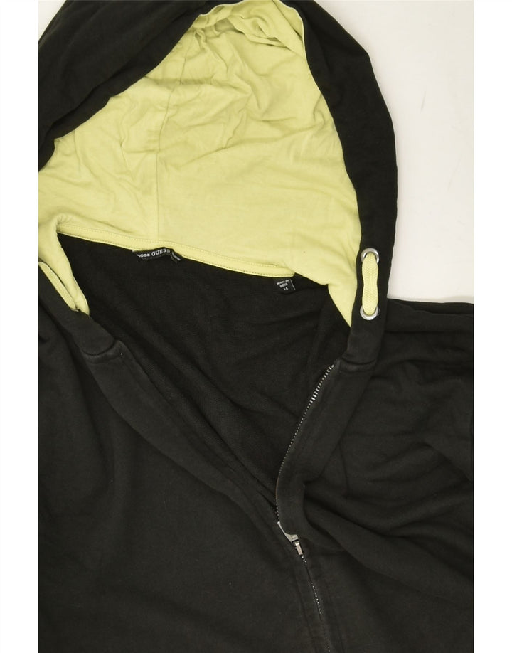 GUESS Girls Zip Hoodie Sweater 13-14 Years Black | Vintage Guess | Thrift | Second-Hand Guess | Used Clothing | Messina Hembry 