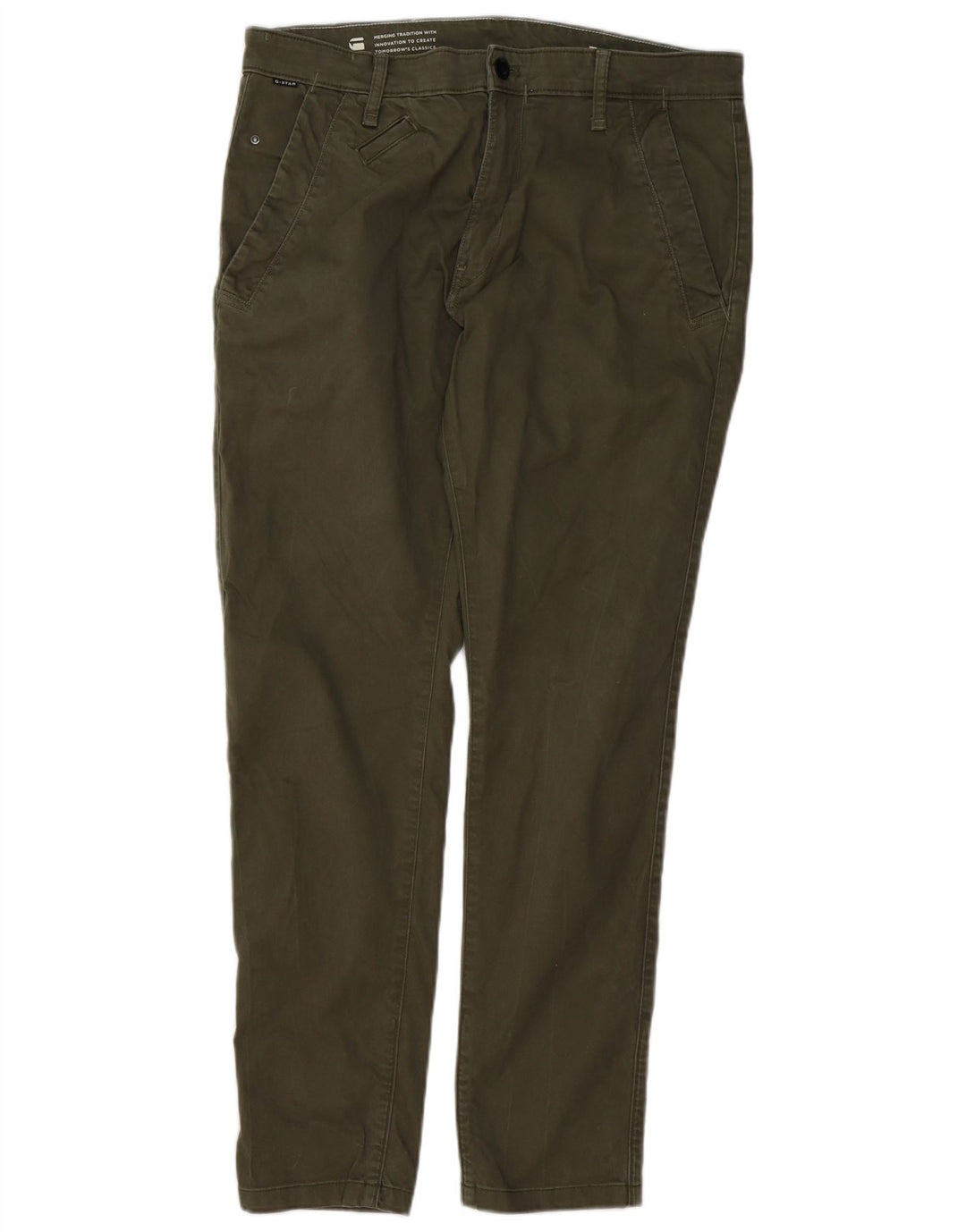 G-STAR Herren Slim Fit Chinohose W34 L30 Khaki Baumwolle