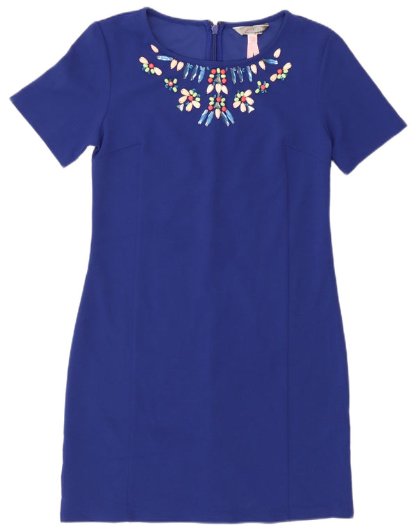 Lipsy Damen Etuikleid UK 10 Small Blau Polyester