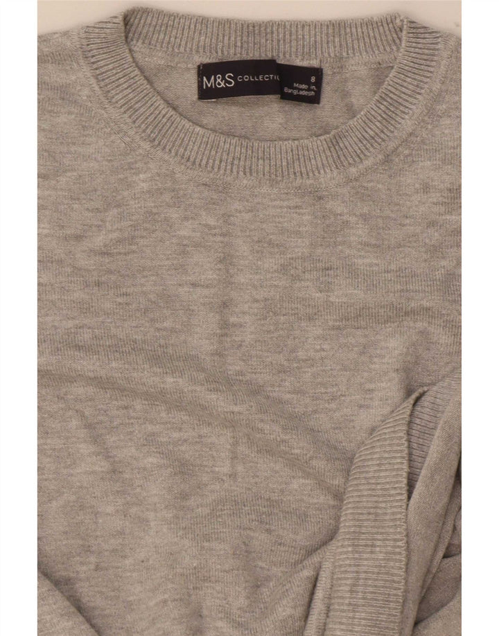 Marks & Spencer Damen Crop T-Shirt Top UK 8 Small Grau