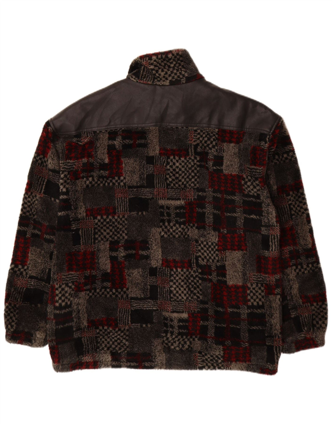 VINTAGE Herren Fleecejacke UK 44 2XL Grau Patchwork