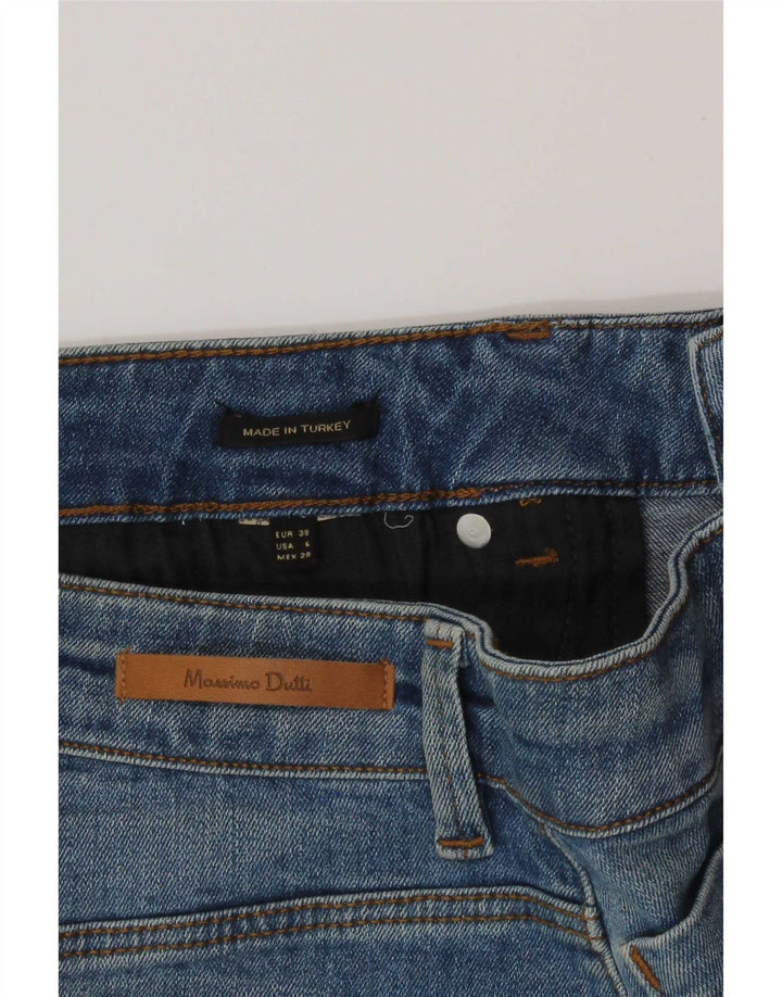Massimo Dutti Damen Jeansrock EU 38 Small W28 Blau