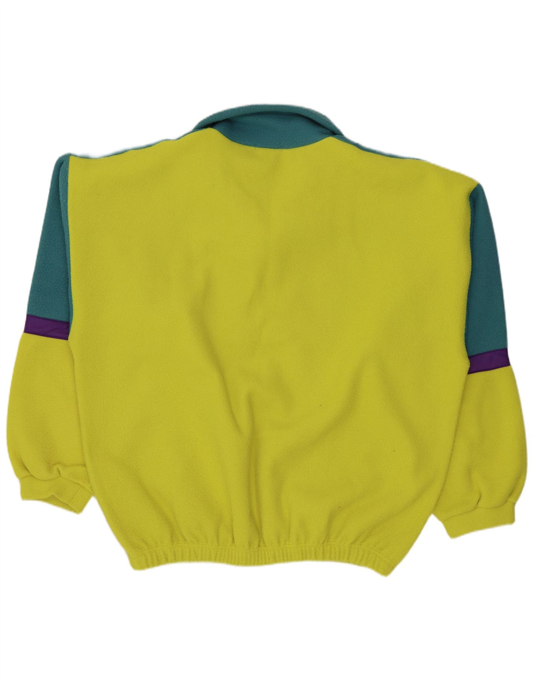 Alaska Herren-Fleecepullover mit Reißverschluss am Hals, XL, gelbes Farbblock-Polyester