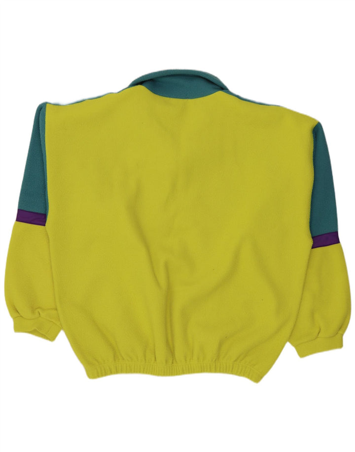 Alaska Herren-Fleecepullover mit Reißverschluss am Hals, XL, gelbes Farbblock-Polyester