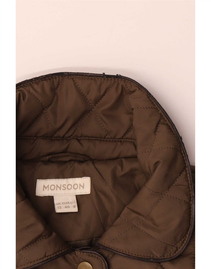 Monsoon Damen Steppjacke UK 12 Medium Khaki Polyester
