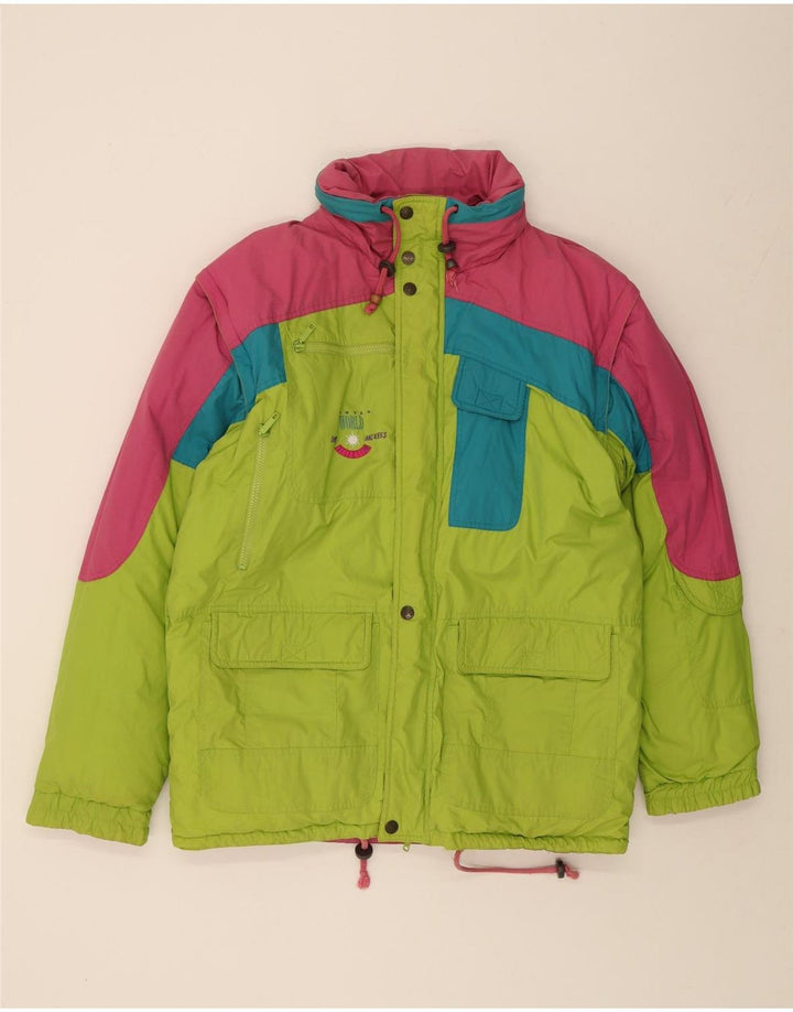MC Kee's Herren-Skijacke UK 40 Large Grünes Colourblock-Polyester