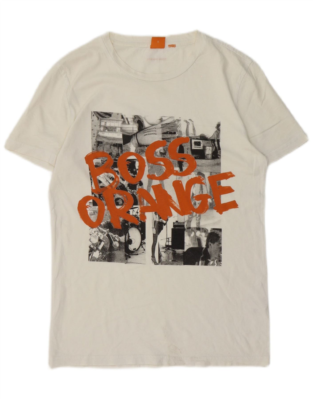 HUGO BOSS Herren-T-Shirt mit Grafik, Größe S, weiße Baumwolle