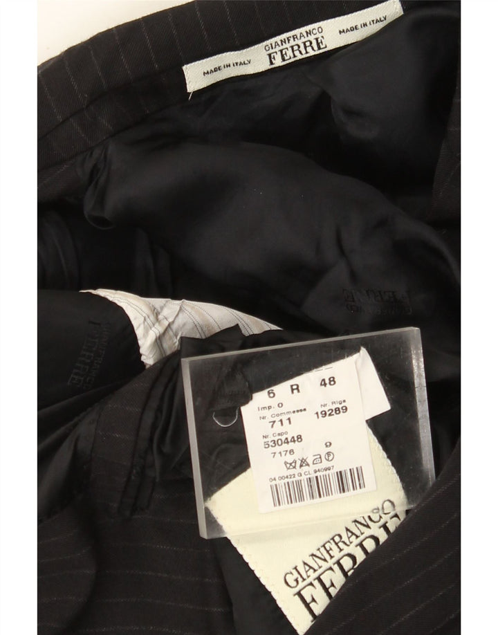 Gianfranco Ferre Herren 3-Knopf-Blazerjacke IT 48 Mittelschwarzer Nadelstreifen