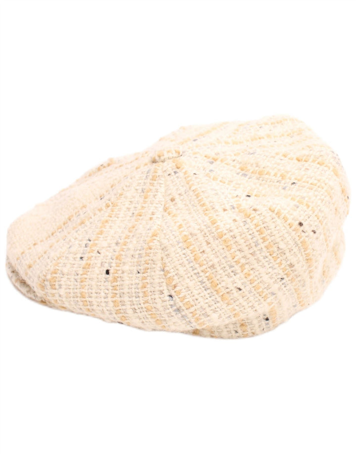 DONEGAL Damen Schiebermütze, groß, beige, Fischgrätenmuster, Schurwolle