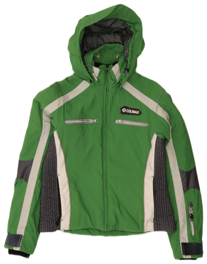 Colmar Damen Skijacke mit Kapuze IT 46 Large Grün Farbblock