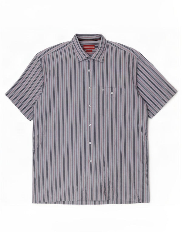 Pierre Cardin Herren-Kurzarmhemd XL, blau gestreift, Modal