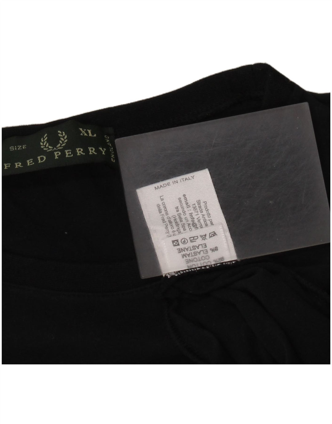 FRED PERRY Herren Top Langarm XL Schwarz Baumwolle