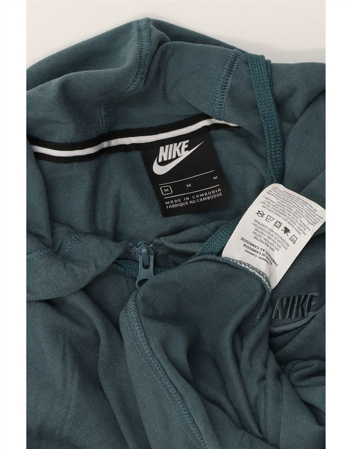 Nike Damen Crop Oversized Zip Hoodie Pullover UK 14 Mittelblaues Polyester