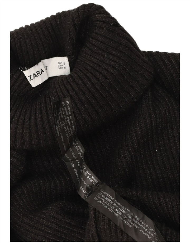 Zara Damen-Pullover mit Rollkragen, Gr. 10, Größe S, Schwarz, Viskose
