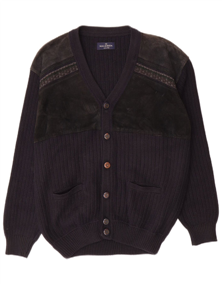 Malagrida Herren-Strickjacke, groß, Marineblau