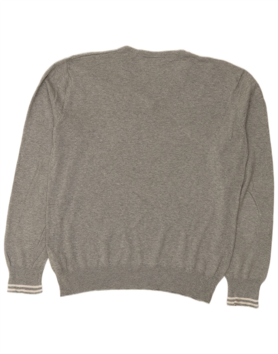 Lotto Herren-Pullover mit V-Ausschnitt, groß, graue Baumwolle