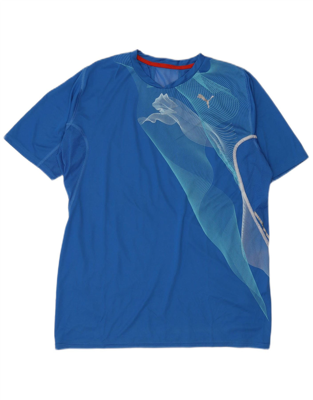 PUMA Mens Graphic T-Shirt Top Medium Blue