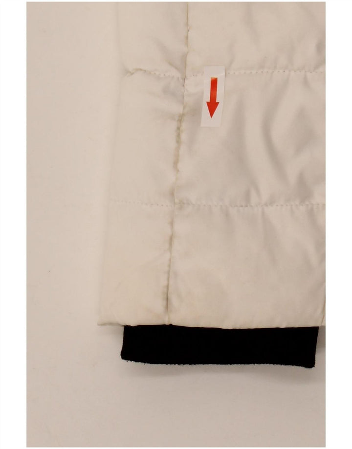 Superdry Wattierte Damenjacke mit Kapuze, UK 14, Größe L, Weiß, Polyester