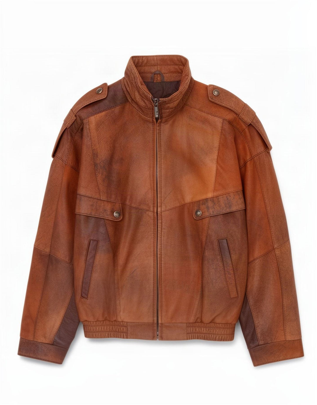 Vintage Herren Militärlederjacke UK 36 Small Brown