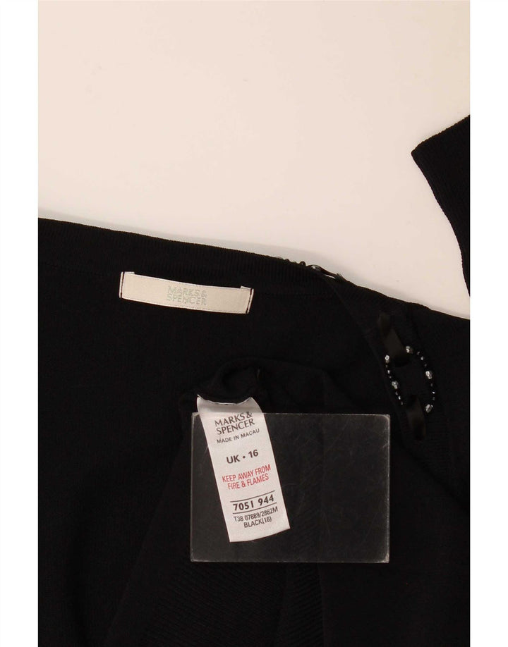 Marks & Spencer Offener Damen-Cardigan-Pullover UK 16 Große schwarze Viskose