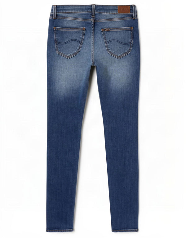 Lee Damen Scarlett Distressed Skinny Jeans W28 L29 Blaue Baumwolle