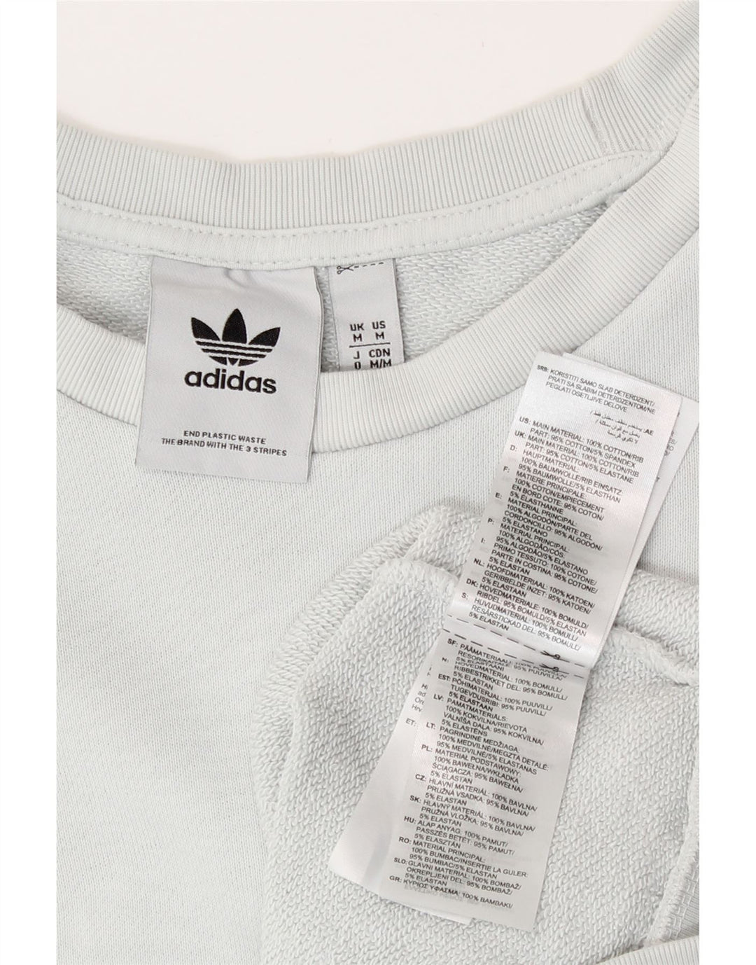 Adidas Herren Sweatshirt Pullover mittelblaue Baumwolle