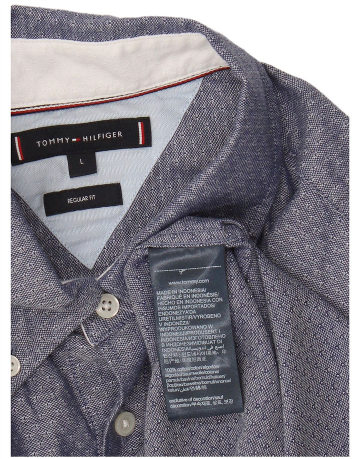 Tommy Hilfiger Herren-Hemd, reguläre Passform, groß, marineblau, Baumwolle
