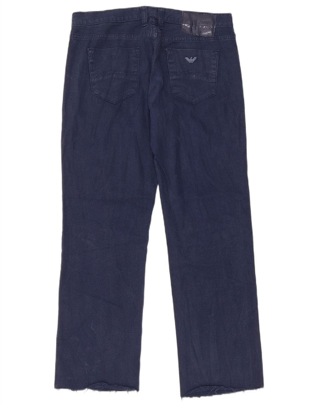 Armani Damen Straight Jeans W29 L27 Marineblaue Baumwolle