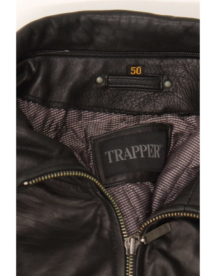 Trapper Herren Lederjacke IT 50 Large Schwarz